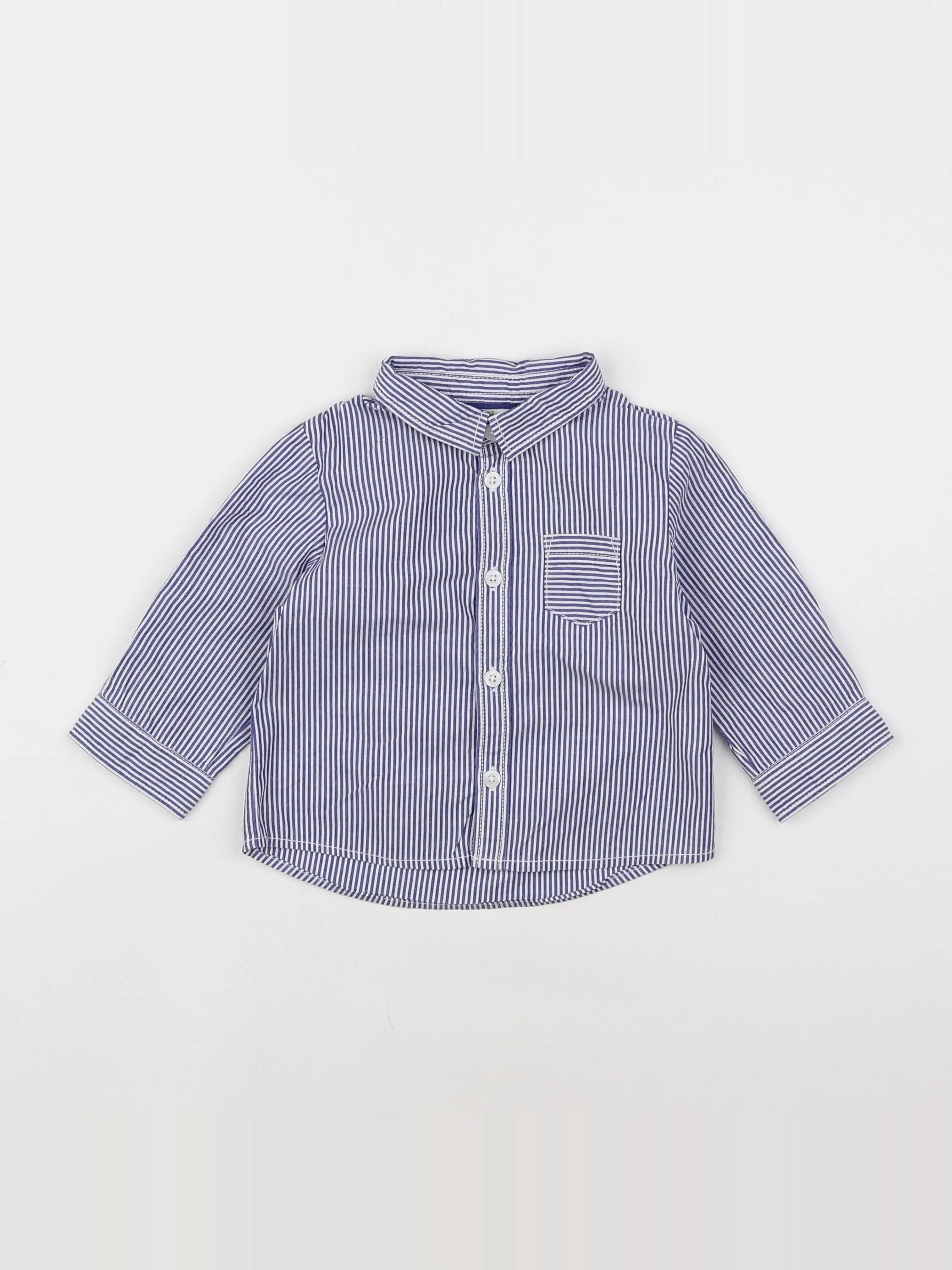 Tape à l'oeil - chemise blanc, bleu - 6 mois