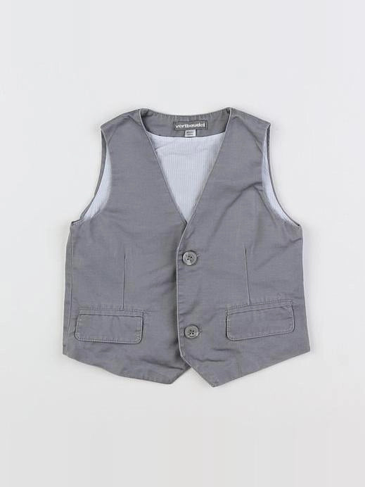 Vertbaudet - gilet gris - 2 ans