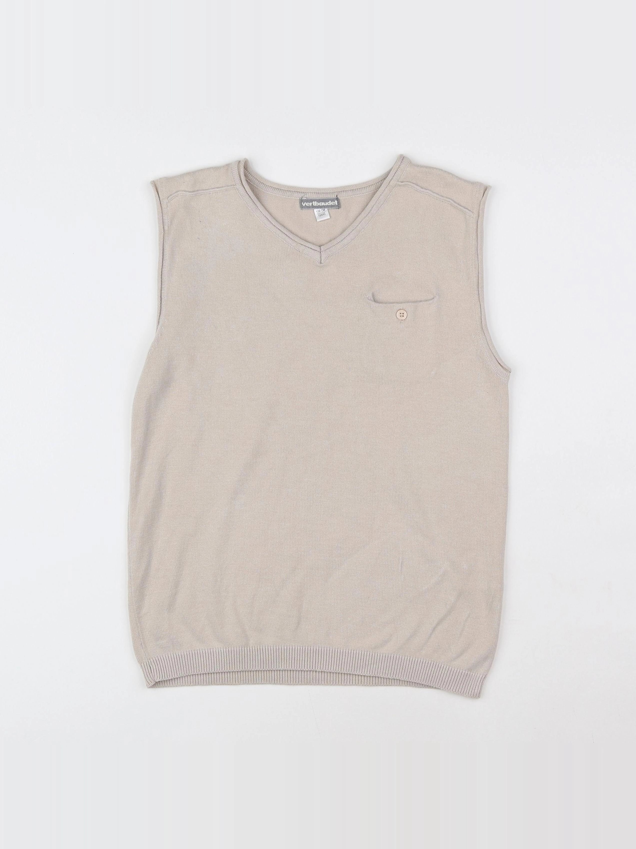 Vertbaudet - pull beige - 10 ans