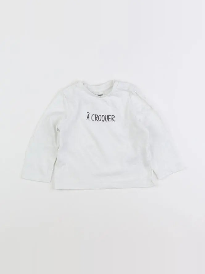 Vertbaudet - tee-shirt blanc - 12 mois