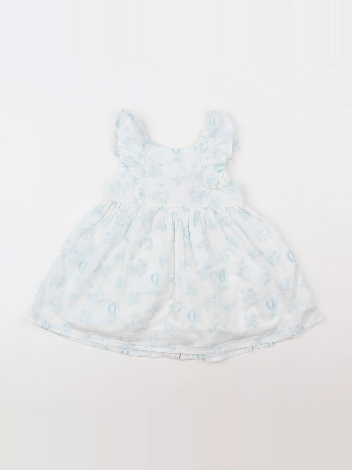 Vertbaudet - robe blanc, bleu - 9 mois