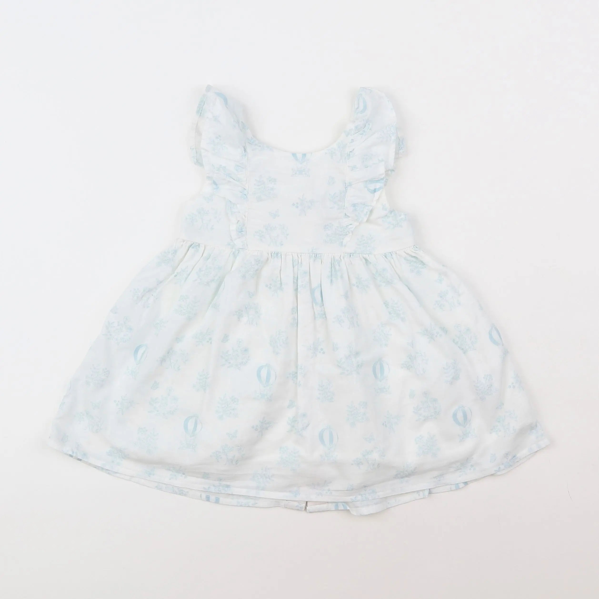 Vertbaudet - robe blanc, bleu - 9 mois