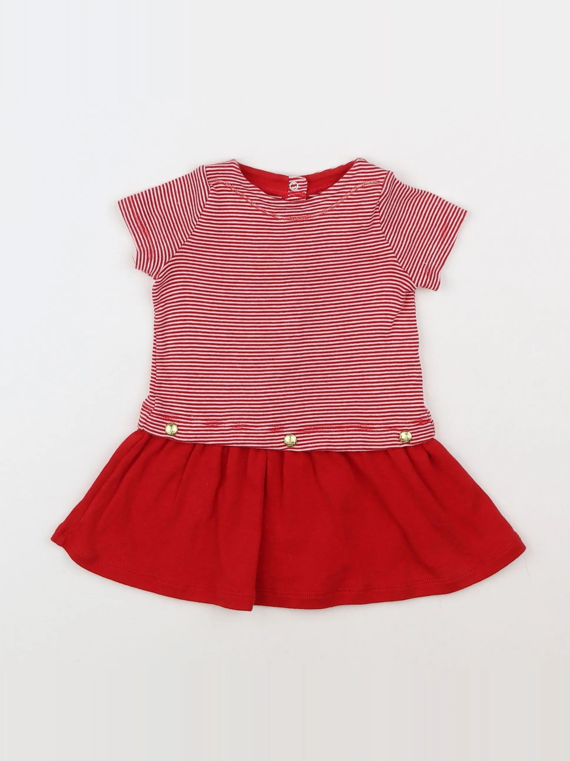 Petit Bateau - robe rouge - 6 mois