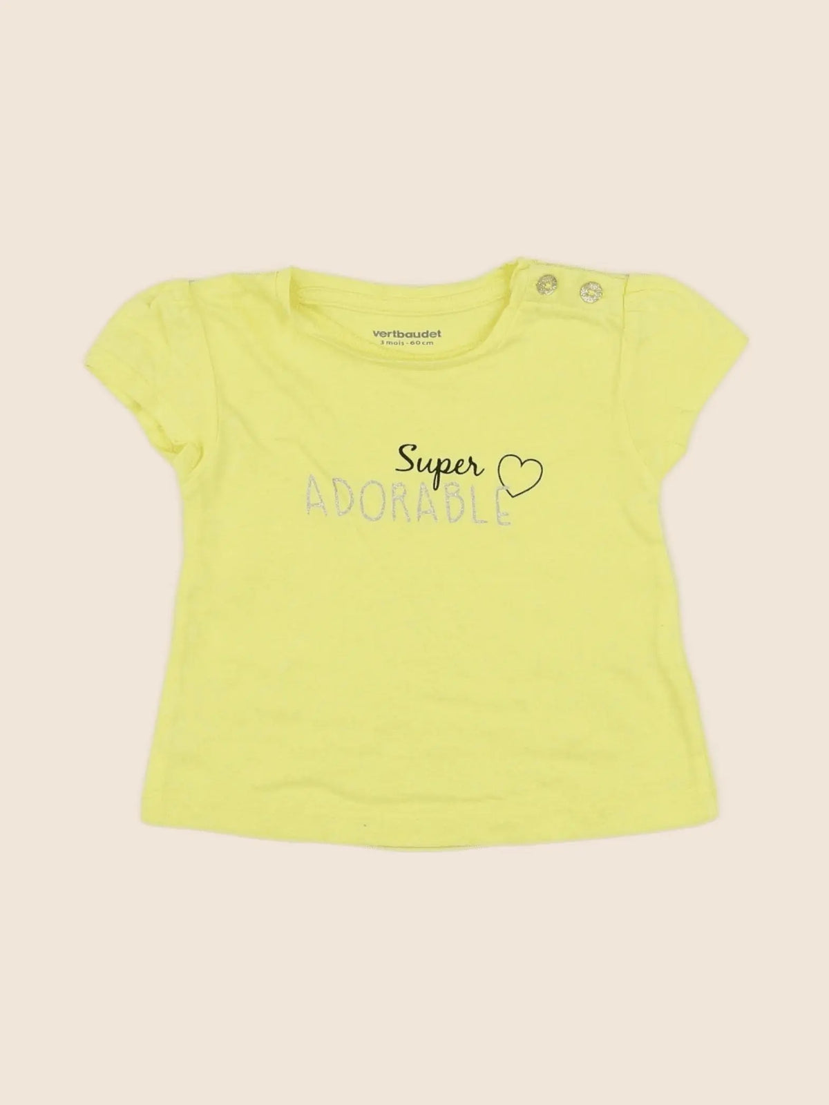 Vertbaudet - tee-shirt jaune - 3 mois