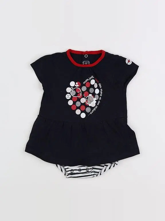 Terre de marins - body tee-shirt blanc, bleu, rouge - 6 mois