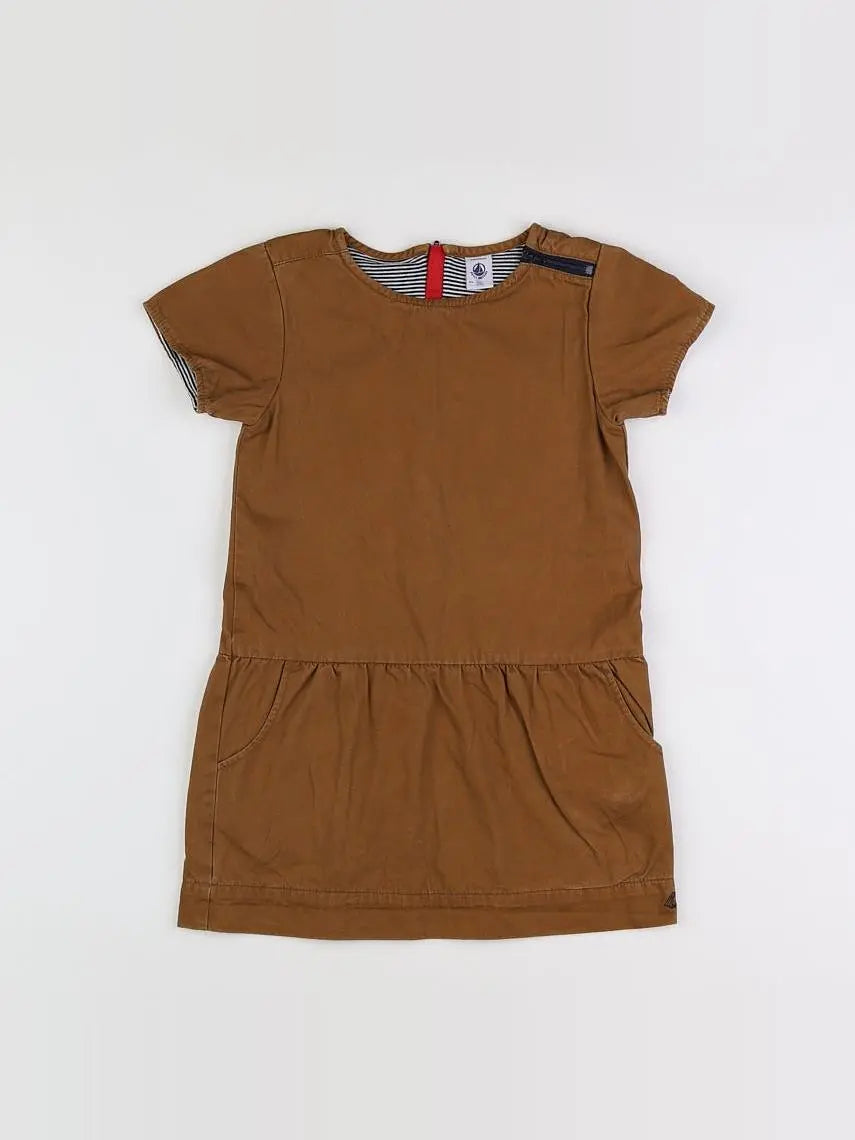 Petit Bateau - robe marron - 6 ans