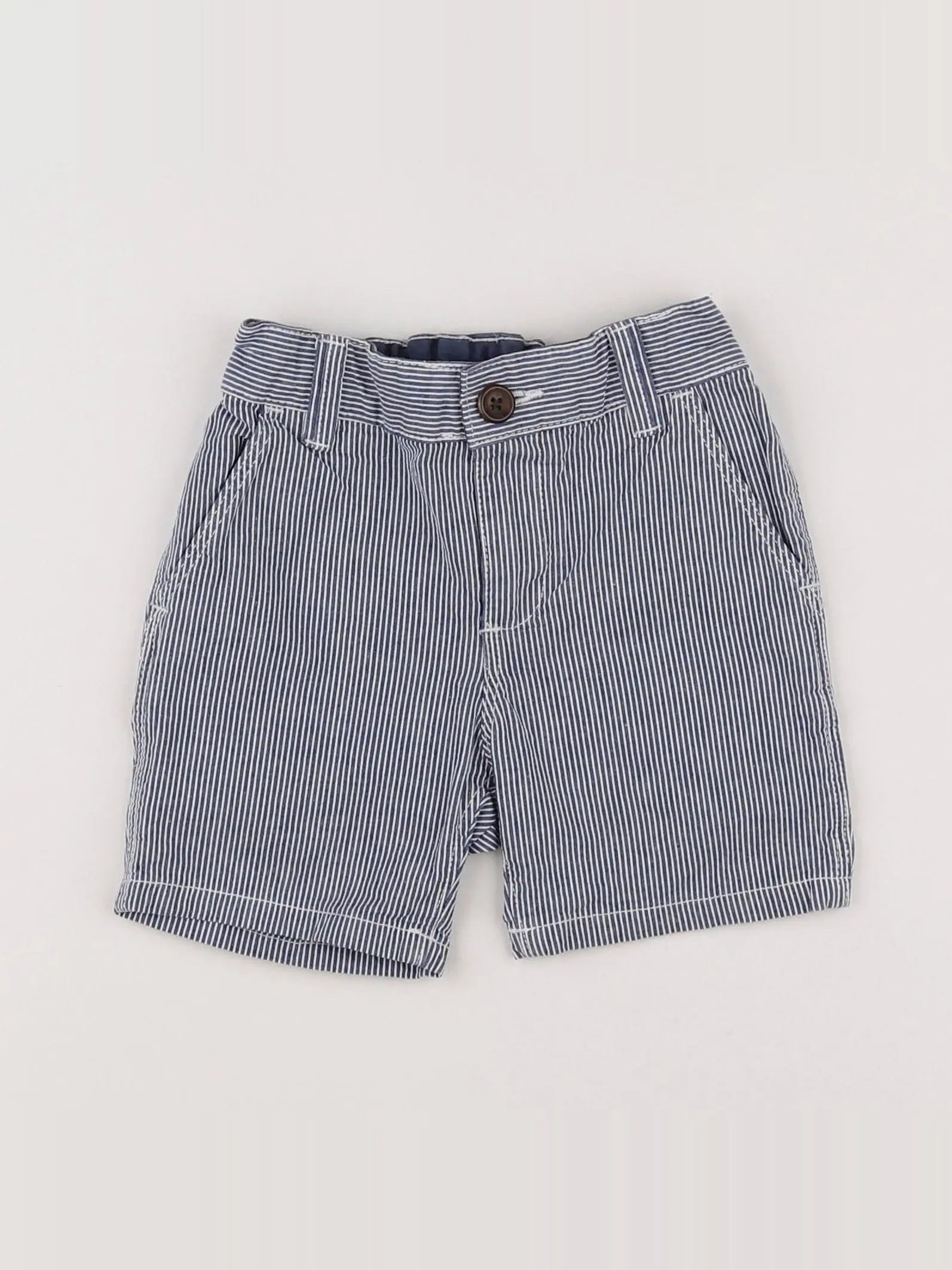 H&M - short bleu - 6/9 mois