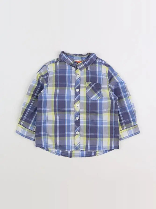 Tape à l'oeil - chemise bleu, jaune - 18 mois
