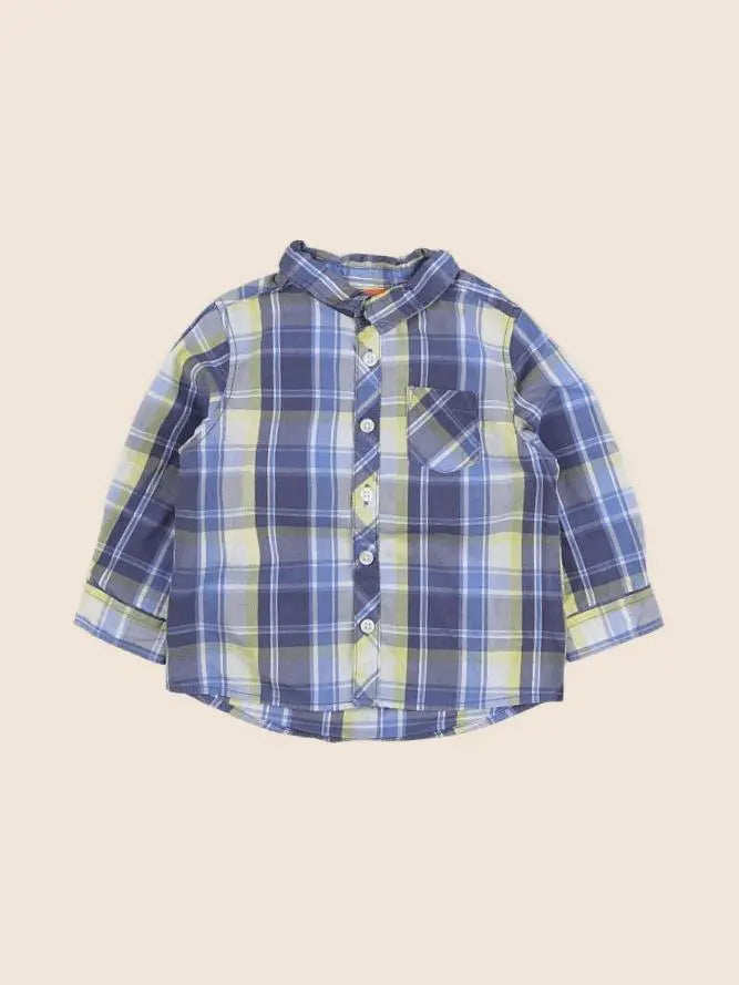 Tape à l'oeil - chemise bleu, jaune - 18 mois