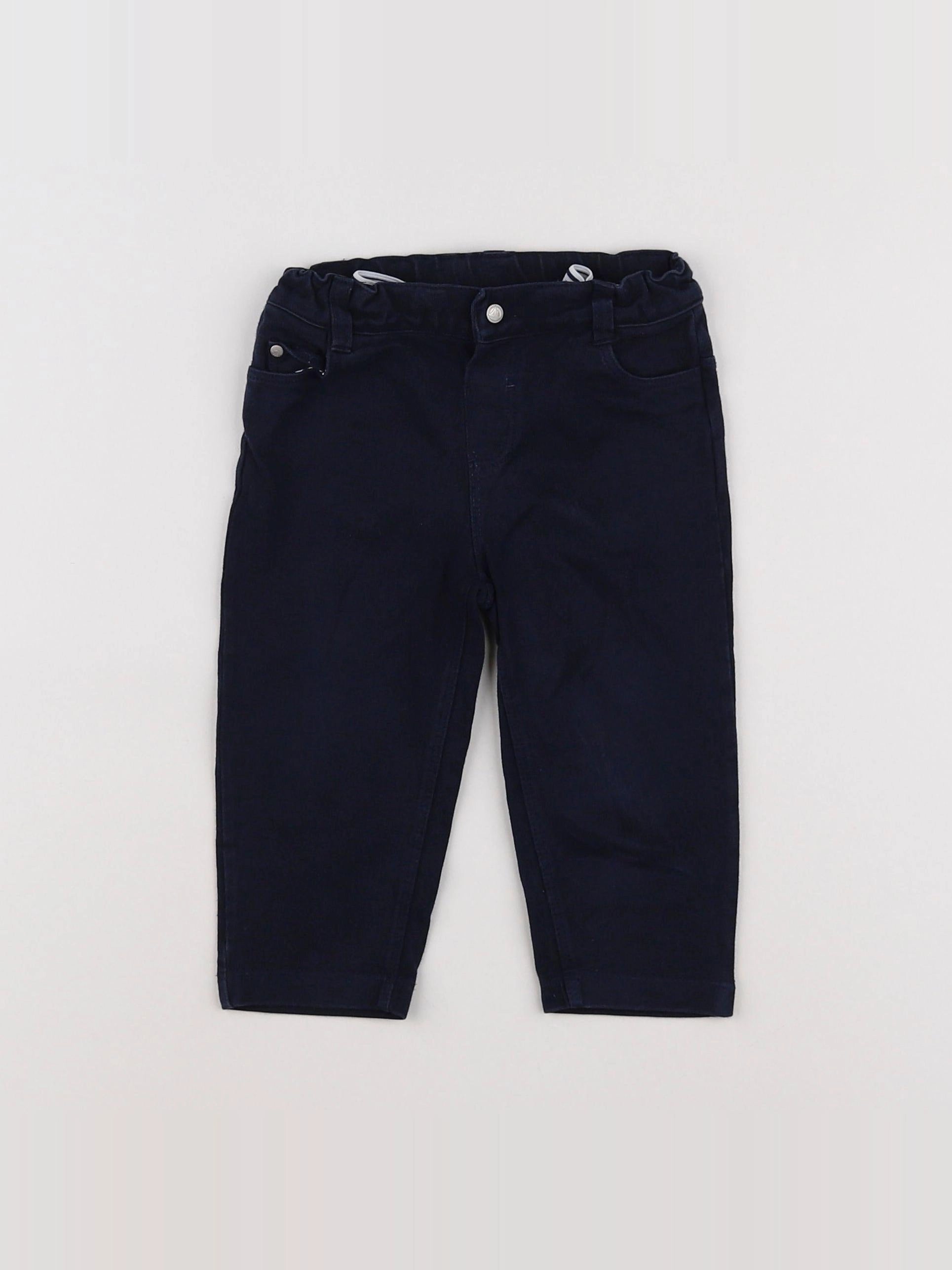 Petit Bateau - pantalon bleu - 12 mois