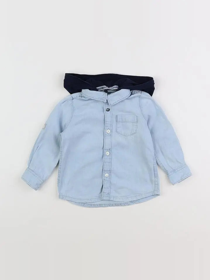 IKKS - chemise imprimé au dos bleu - 12 mois