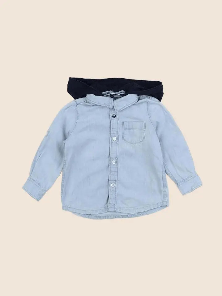 IKKS - chemise imprimé au dos bleu - 12 mois