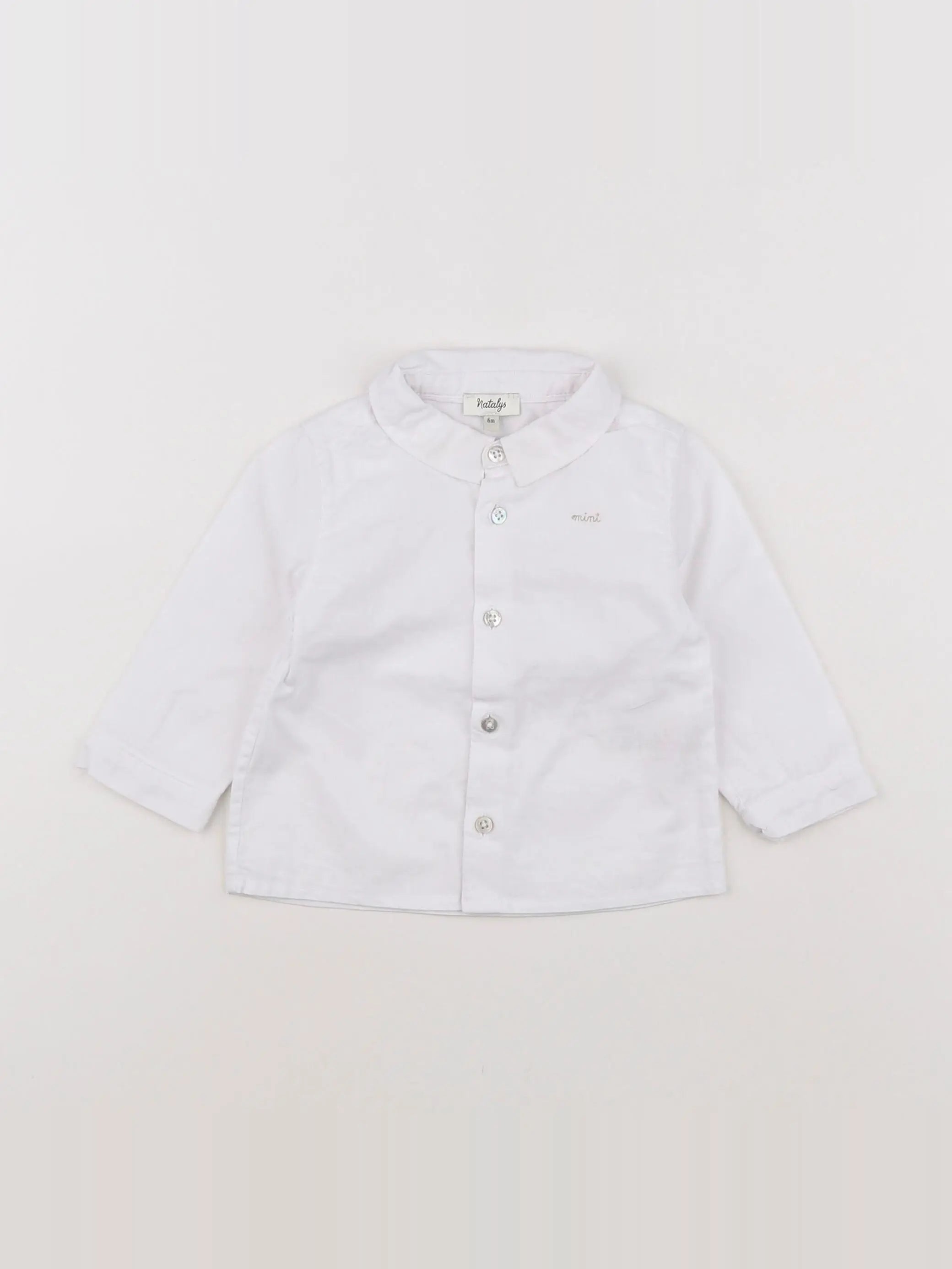 Natalys - chemise blanc - 6 mois