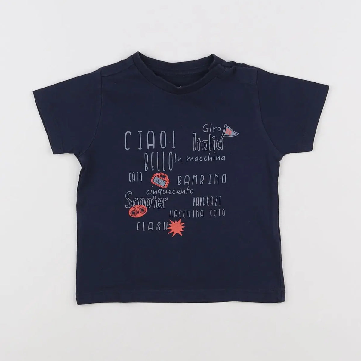 Vertbaudet - tee-shirt bleu - 12 mois