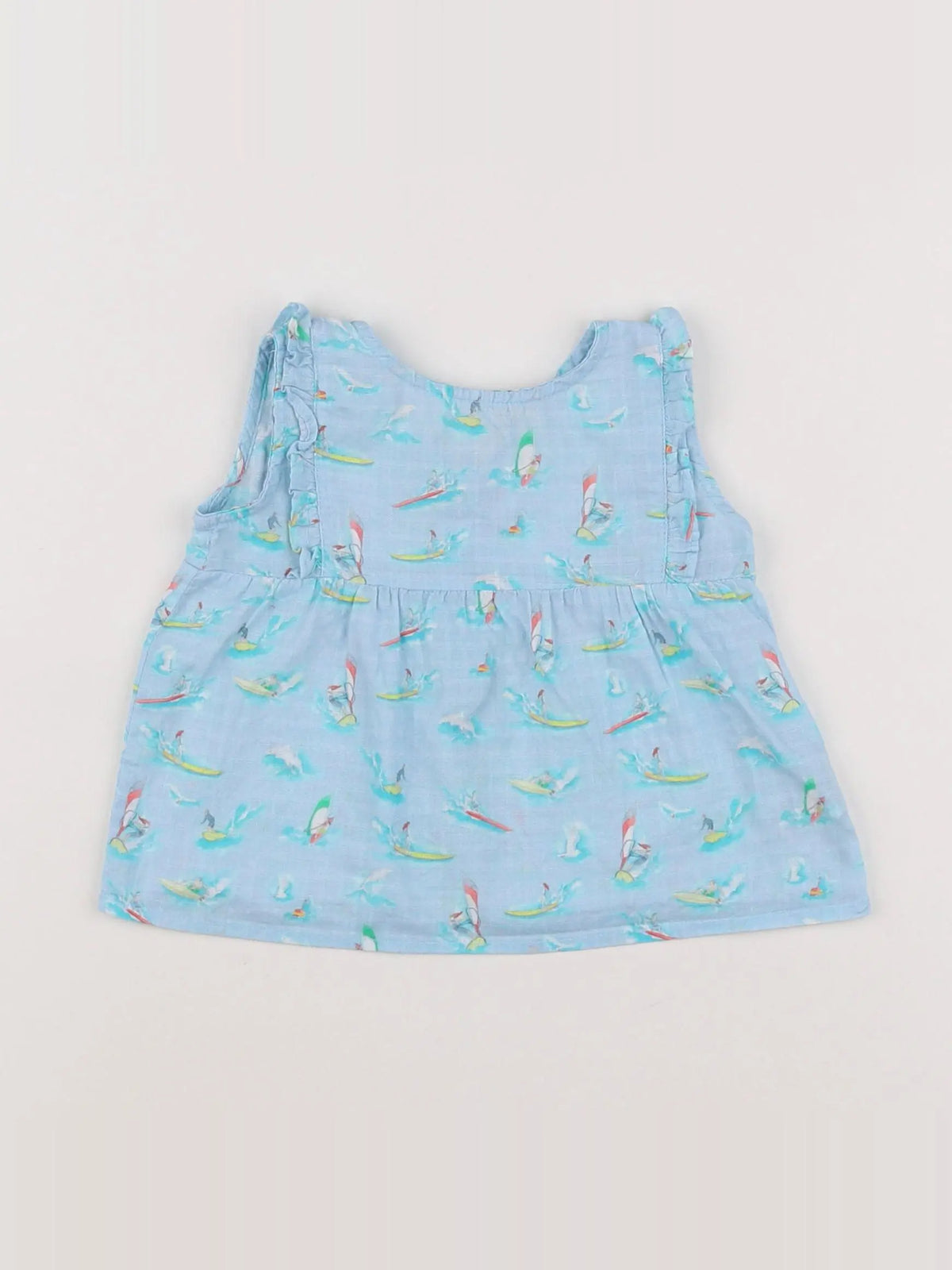 Arsène et les pipelettes - blouse bleu - 12 mois