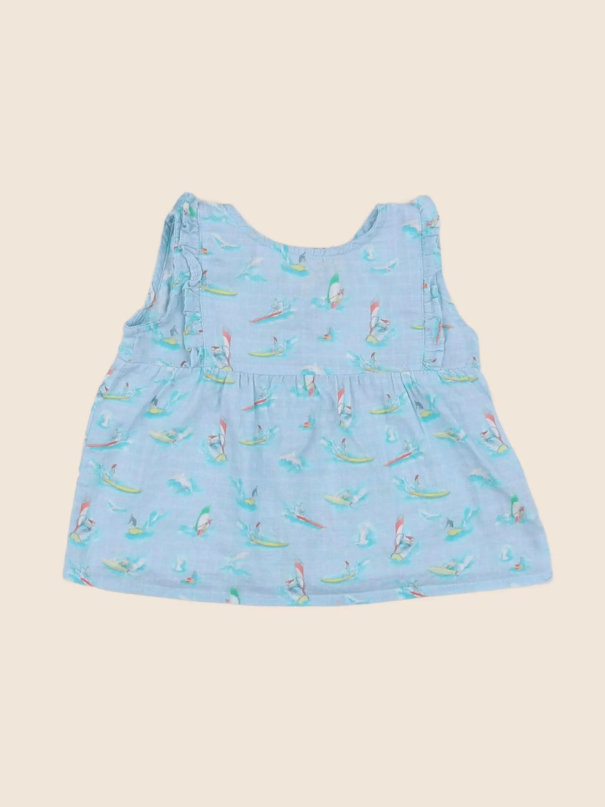 Arsène et les pipelettes - blouse bleu - 12 mois