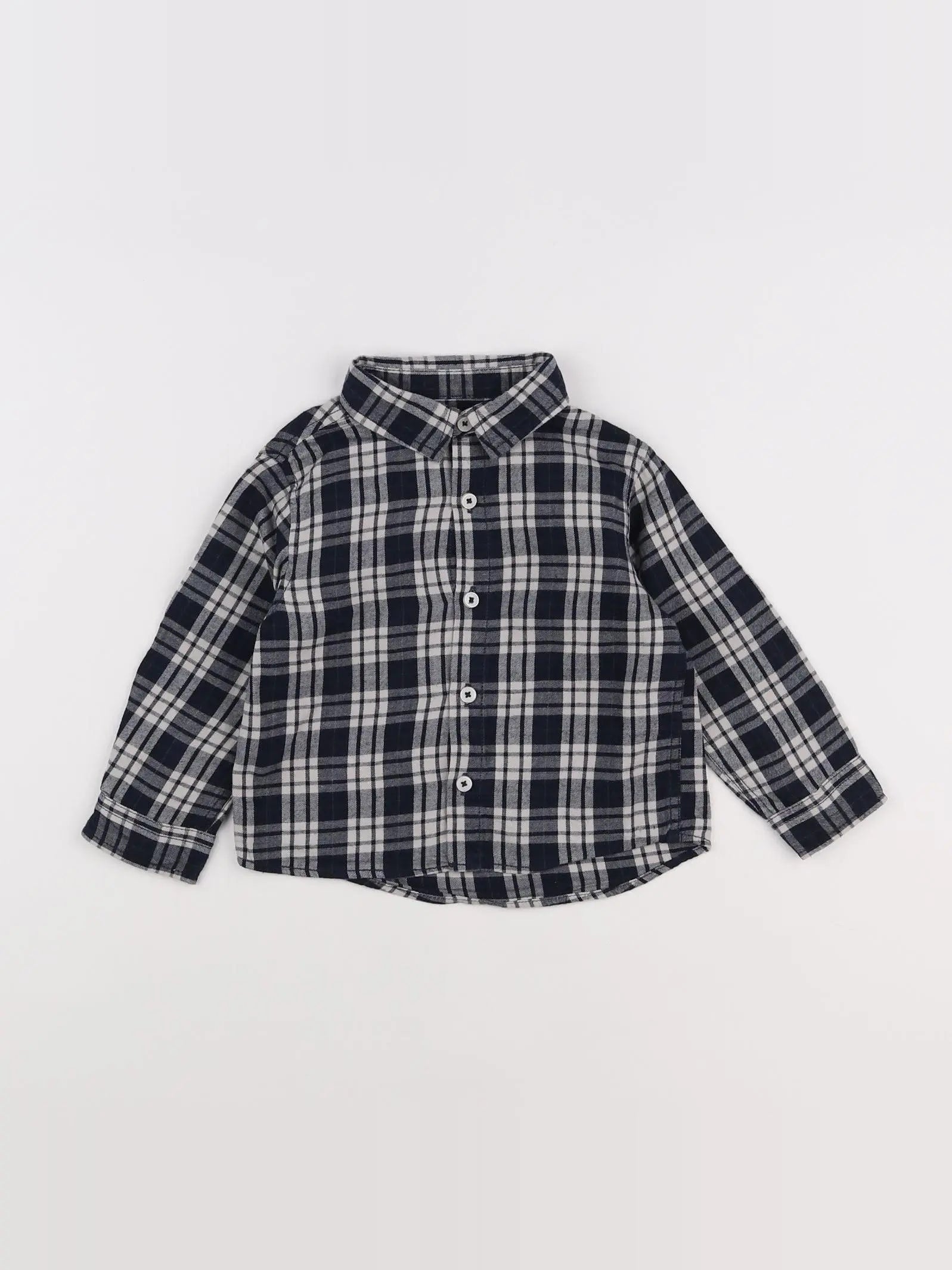 Mango - chemise bleu, blanc - 12/18 mois