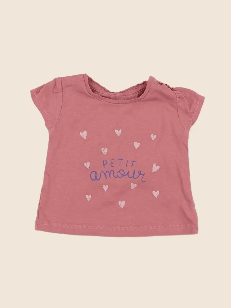 Vertbaudet - tee-shirt rose - 3 mois