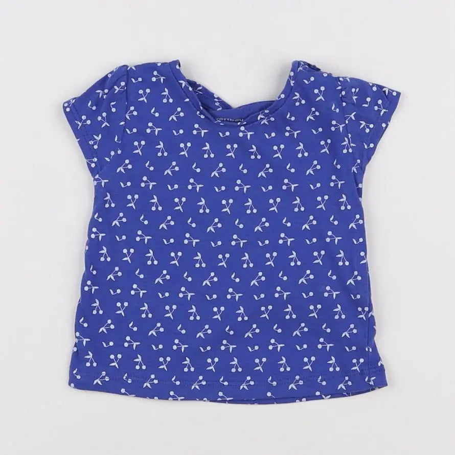 Vertbaudet - tee-shirt bleu, blanc - 3 mois