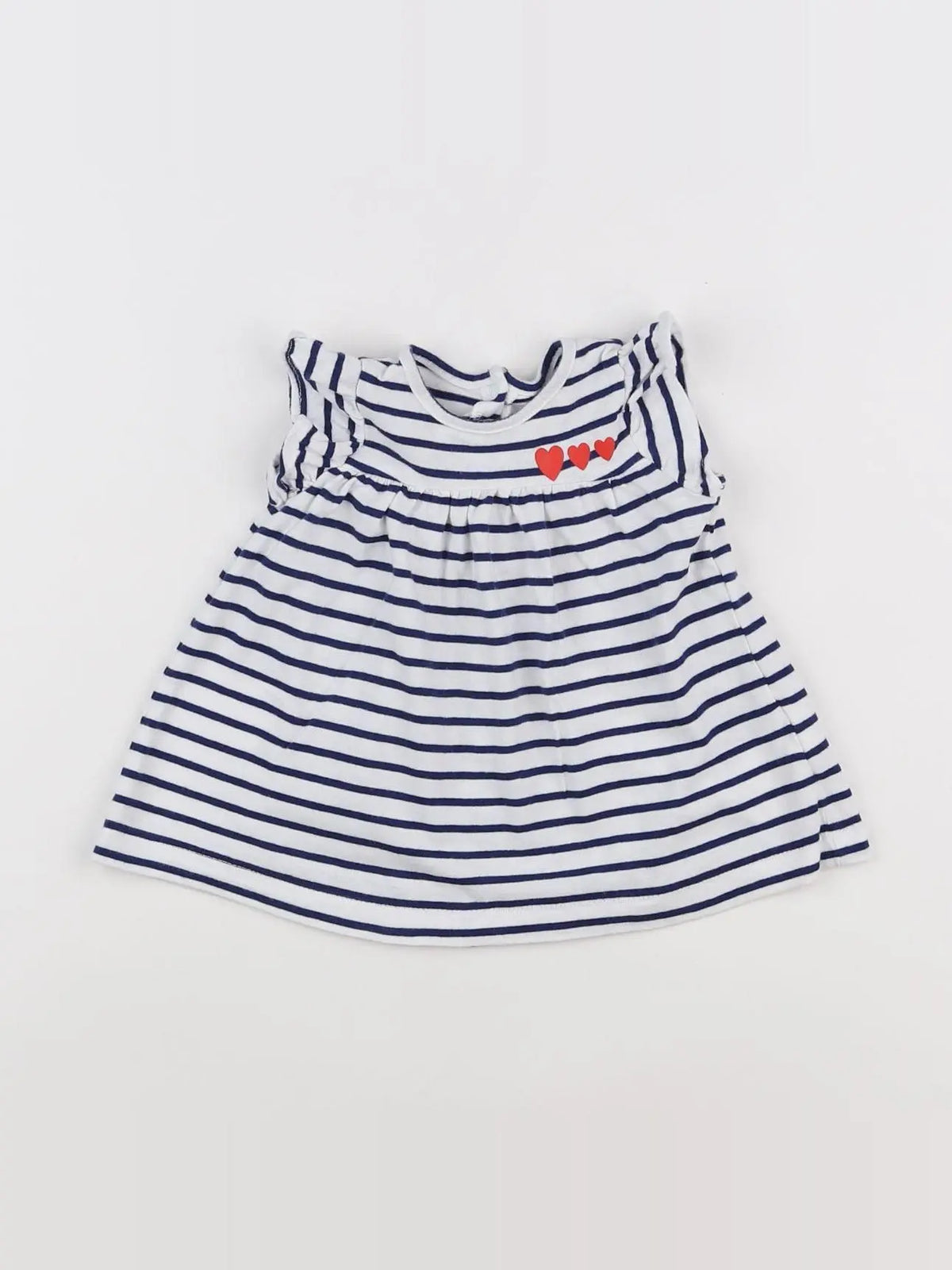 Vertbaudet - robe bleu, blanc - 6 mois