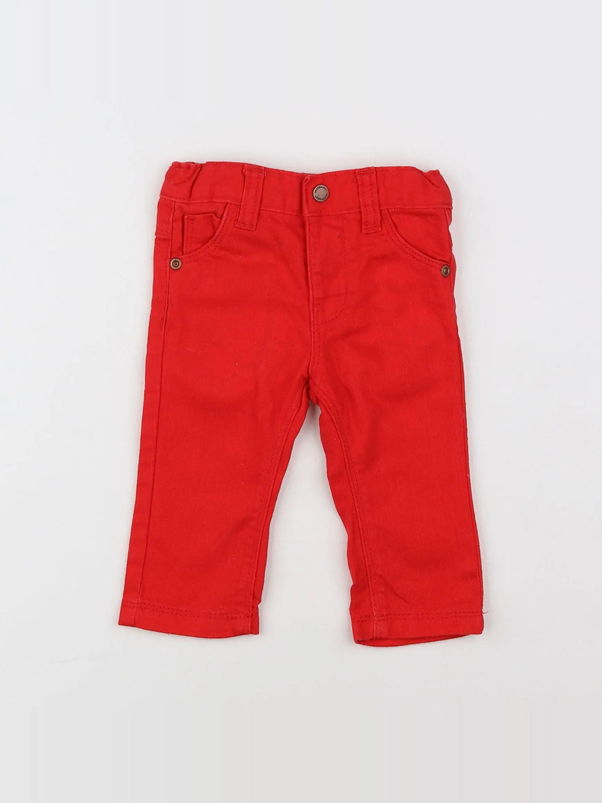 Vertbaudet - jean rouge - 3 mois