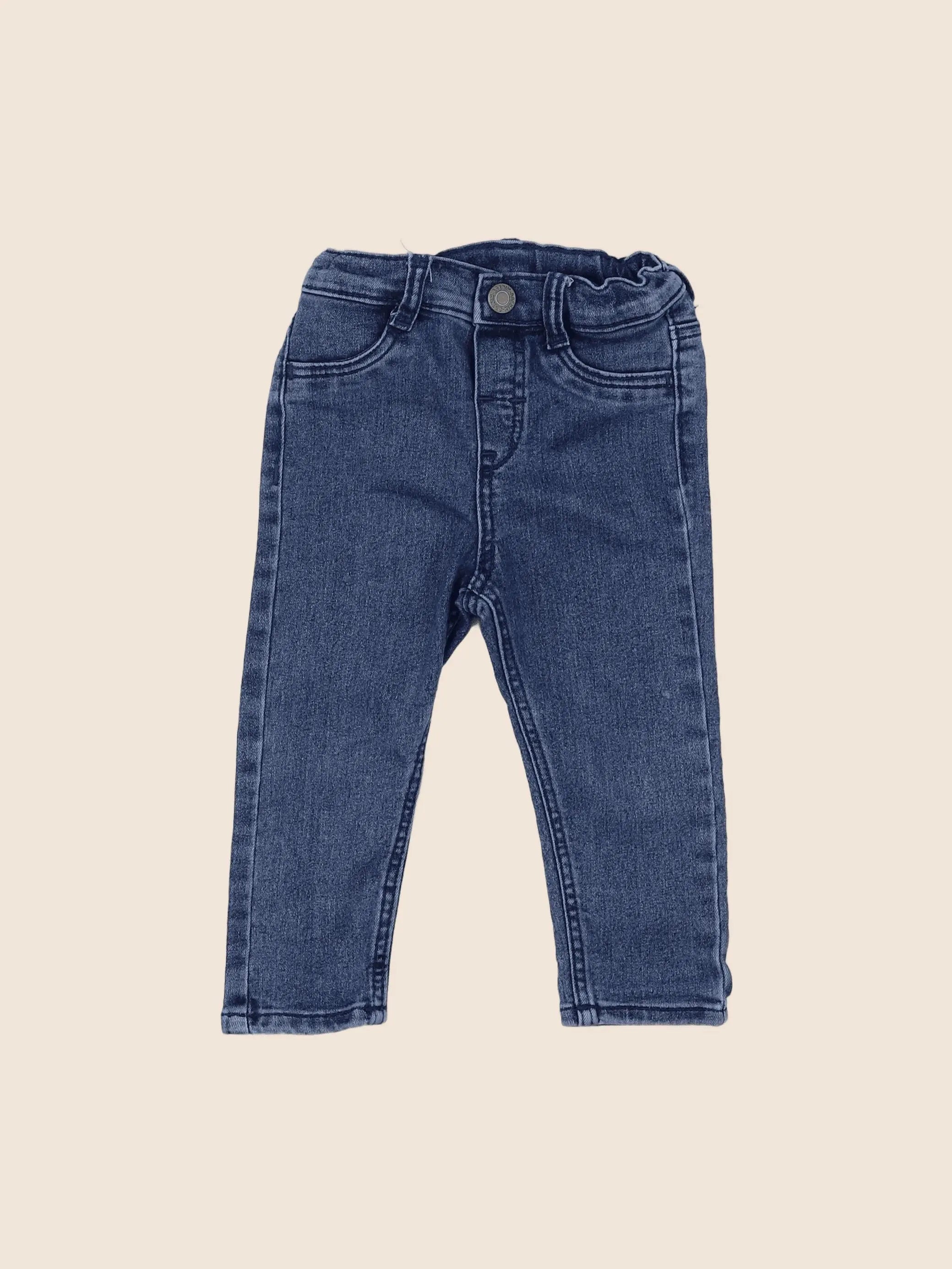 H&M - jean bleu - 9/12 mois