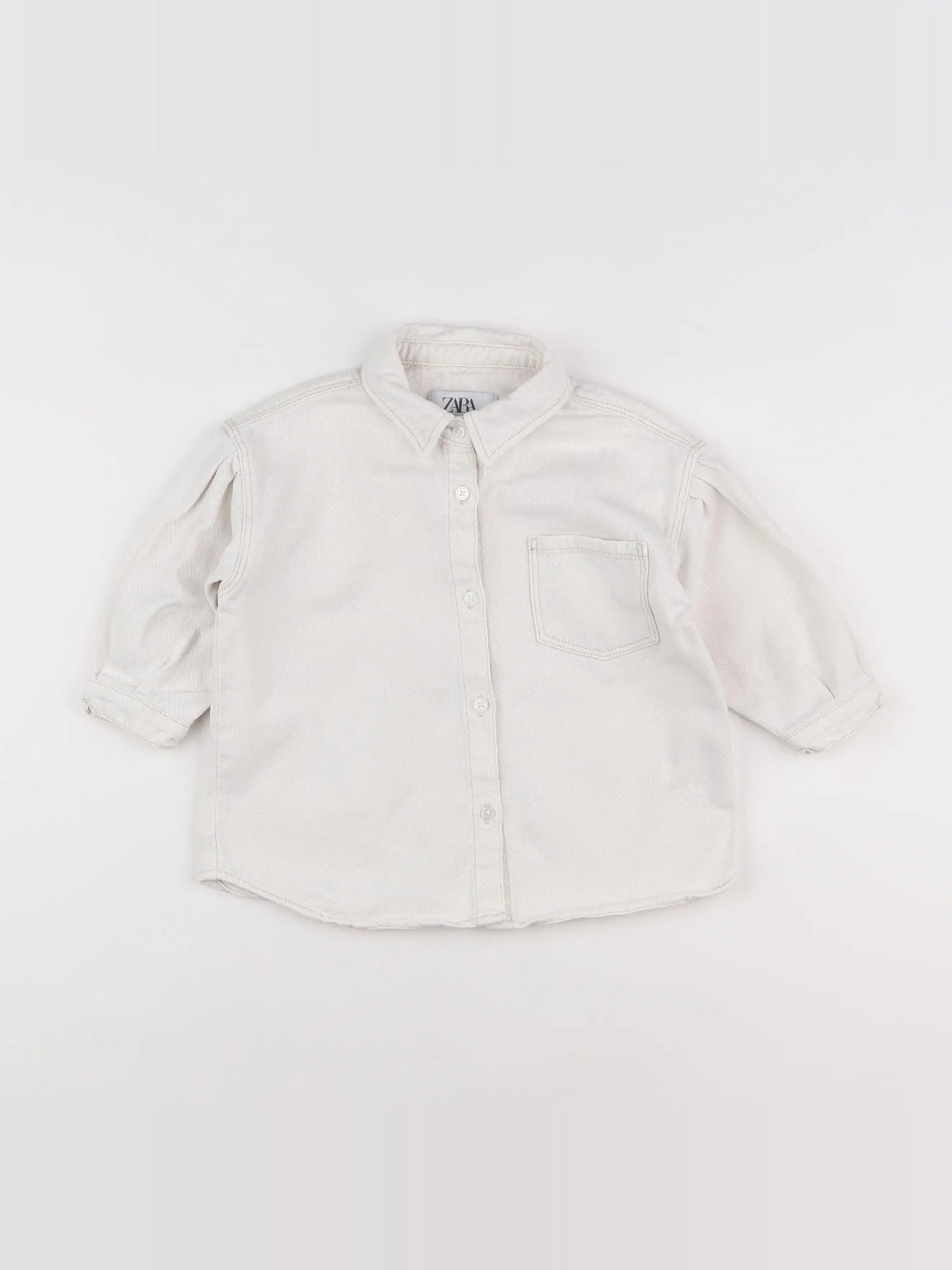 Zara - chemise imprimé au dos blanc, noir - 12/18 mois