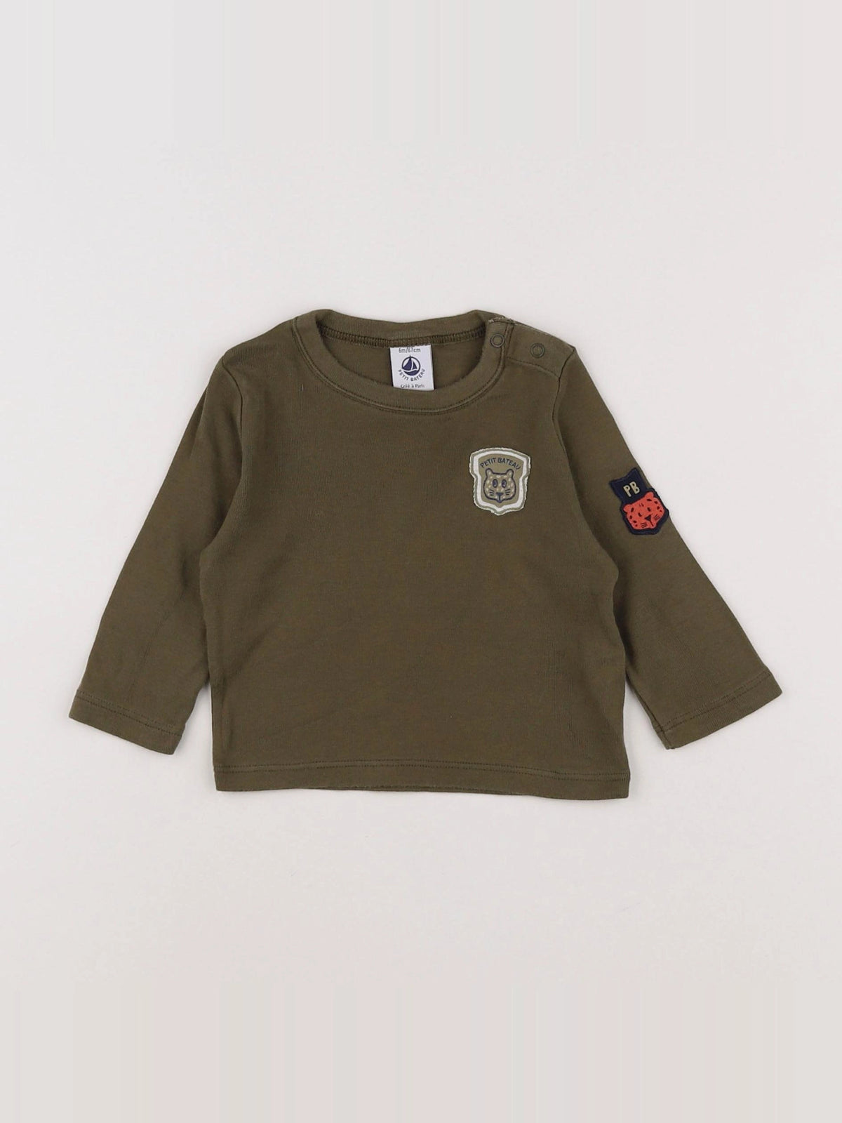 Petit Bateau - tee-shirt vert - 6 mois