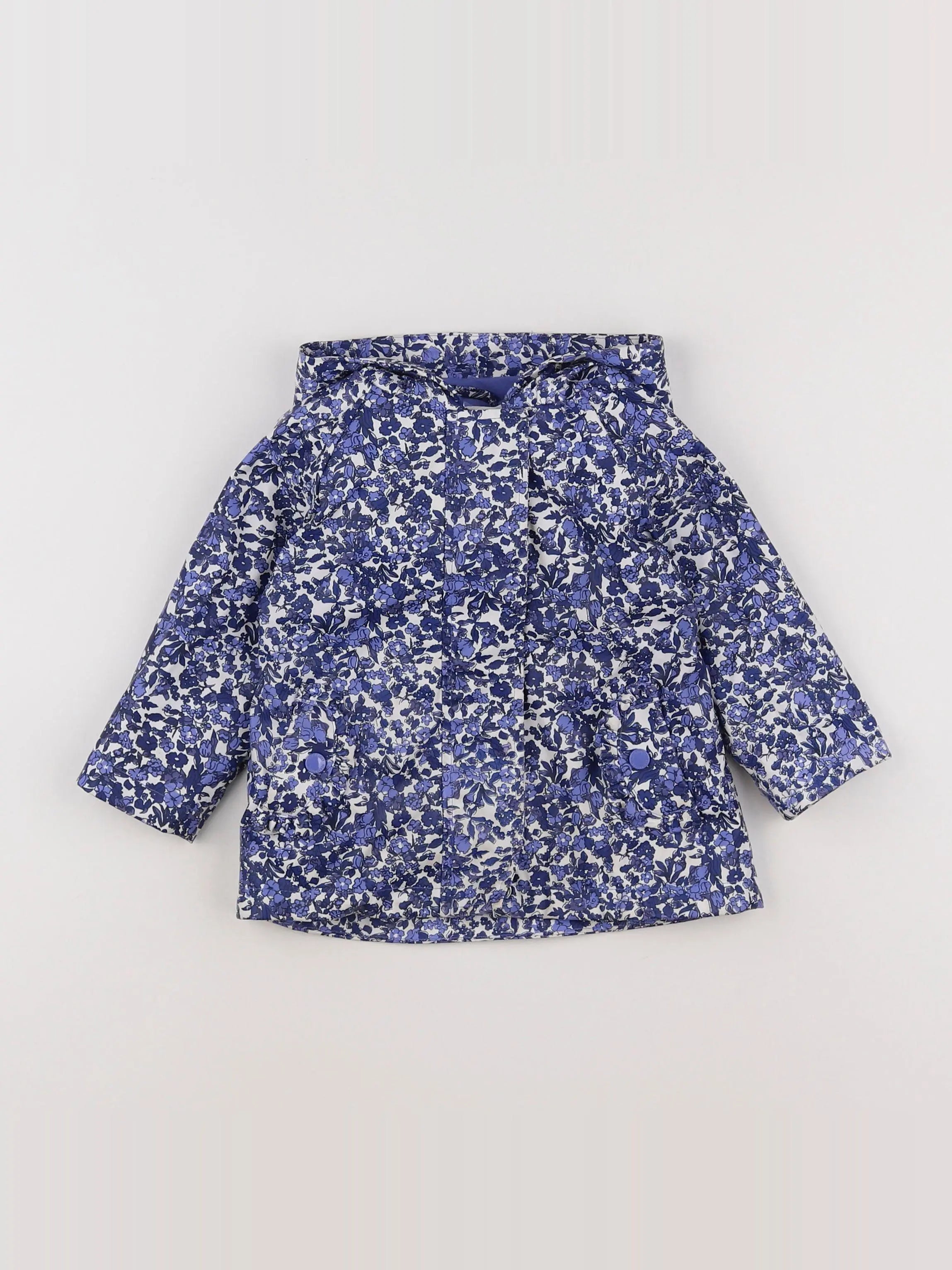 Vertbaudet - imperméable bleu, blanc - 12 mois