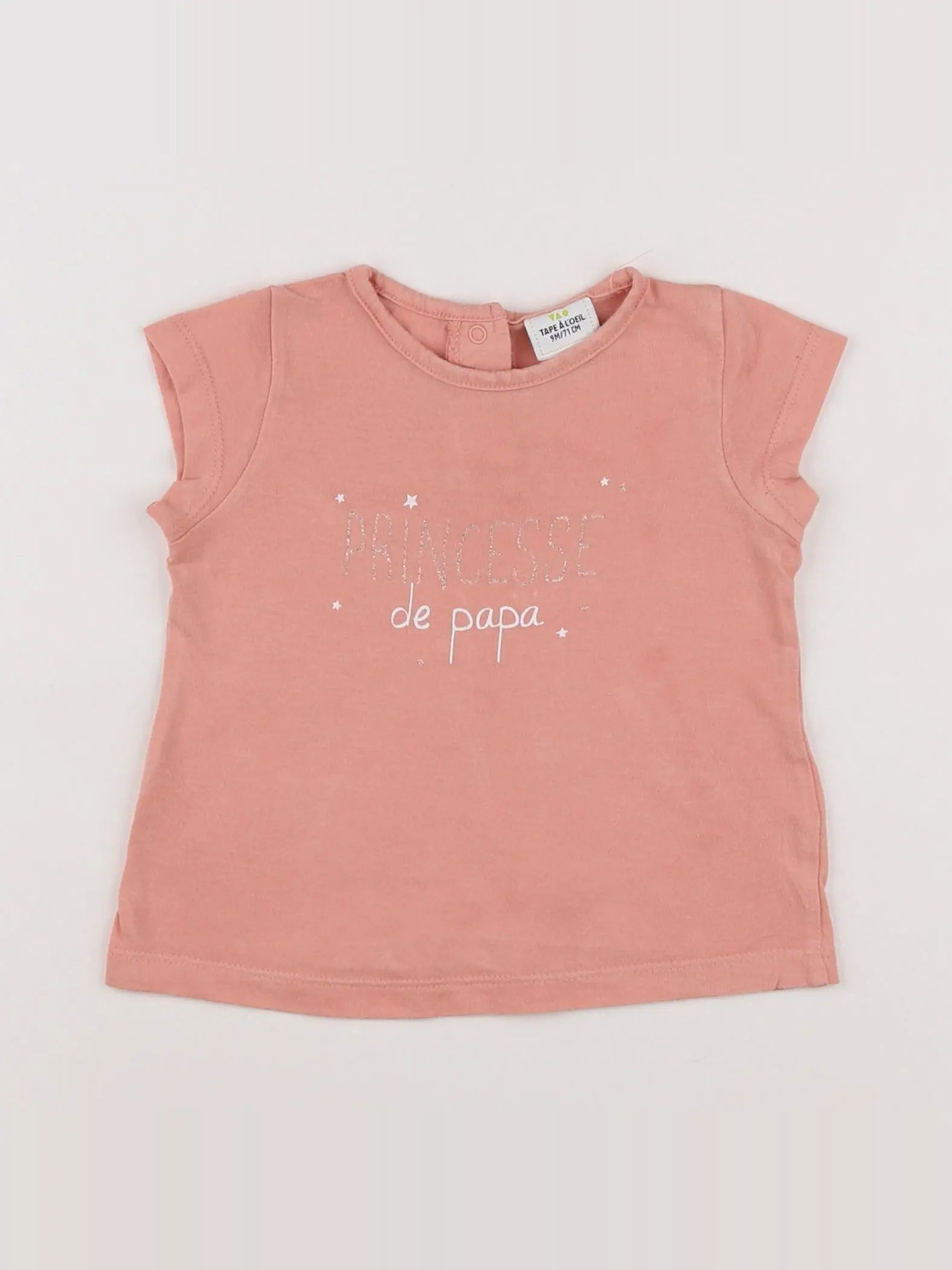 Tape à l'oeil - tee-shirt rose, or - 9 mois