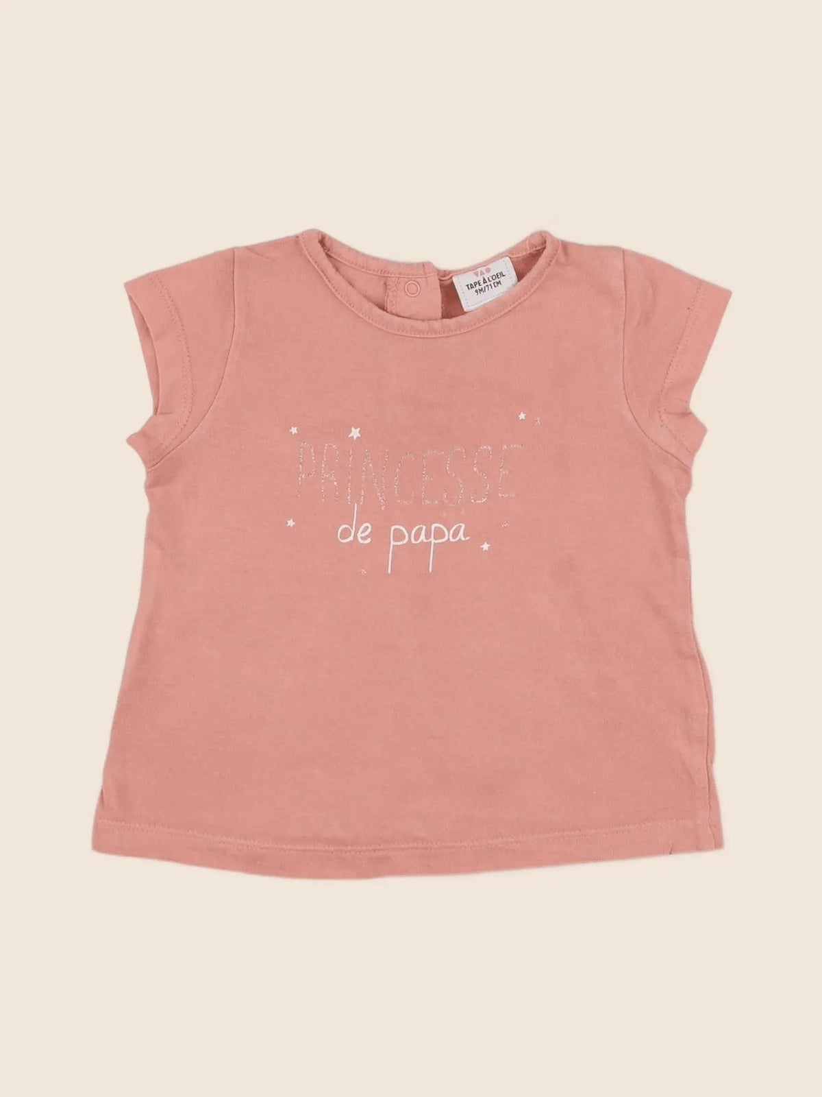 Tape à l'oeil - tee-shirt rose, or - 9 mois