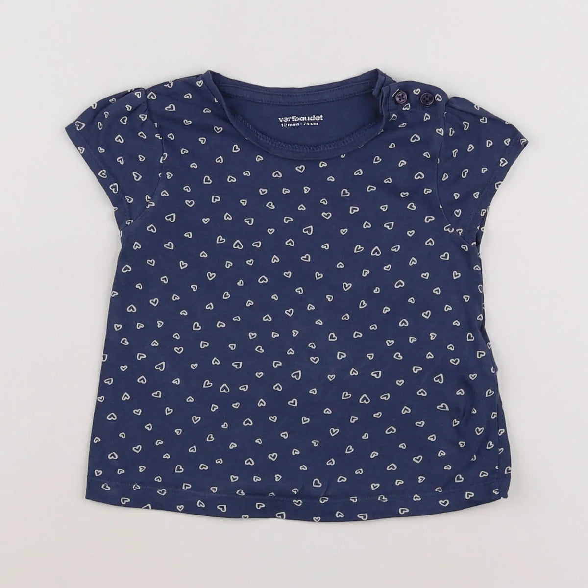 Vertbaudet - tee-shirt bleu - 12 mois