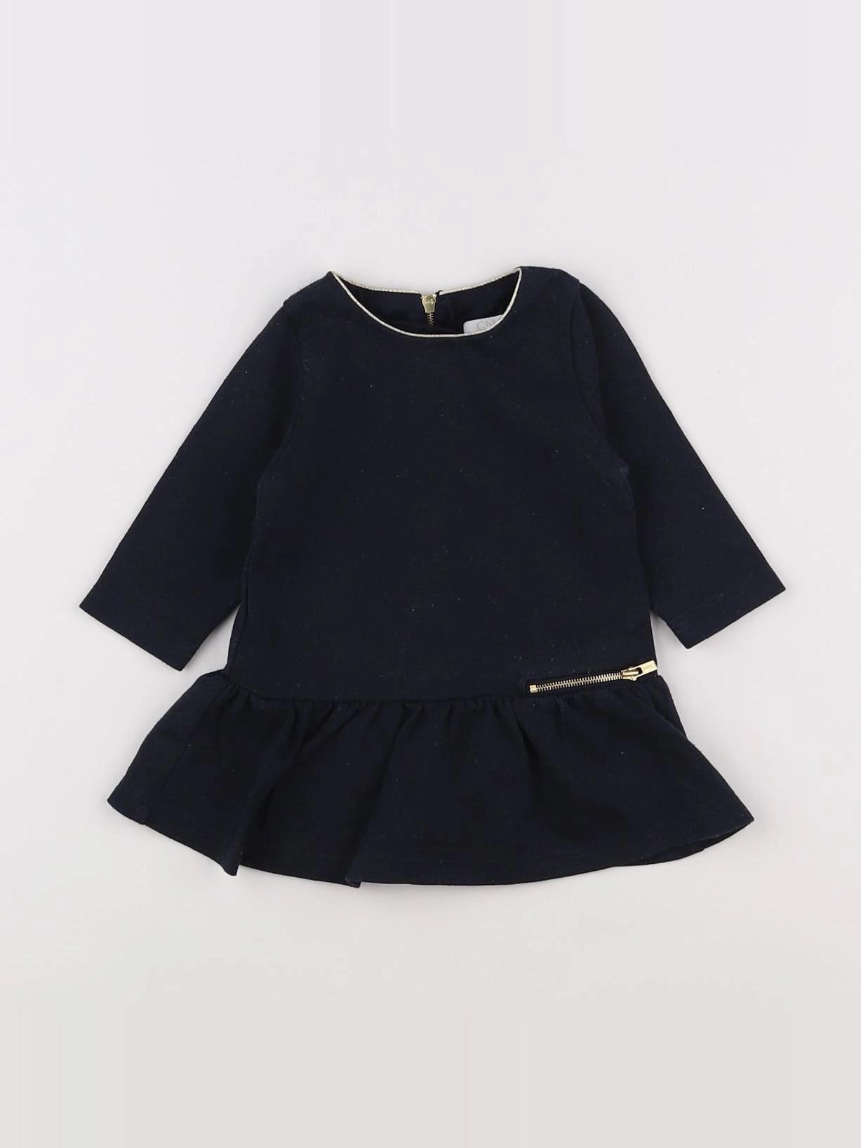 Chloé - robe bleu, or - 3 mois