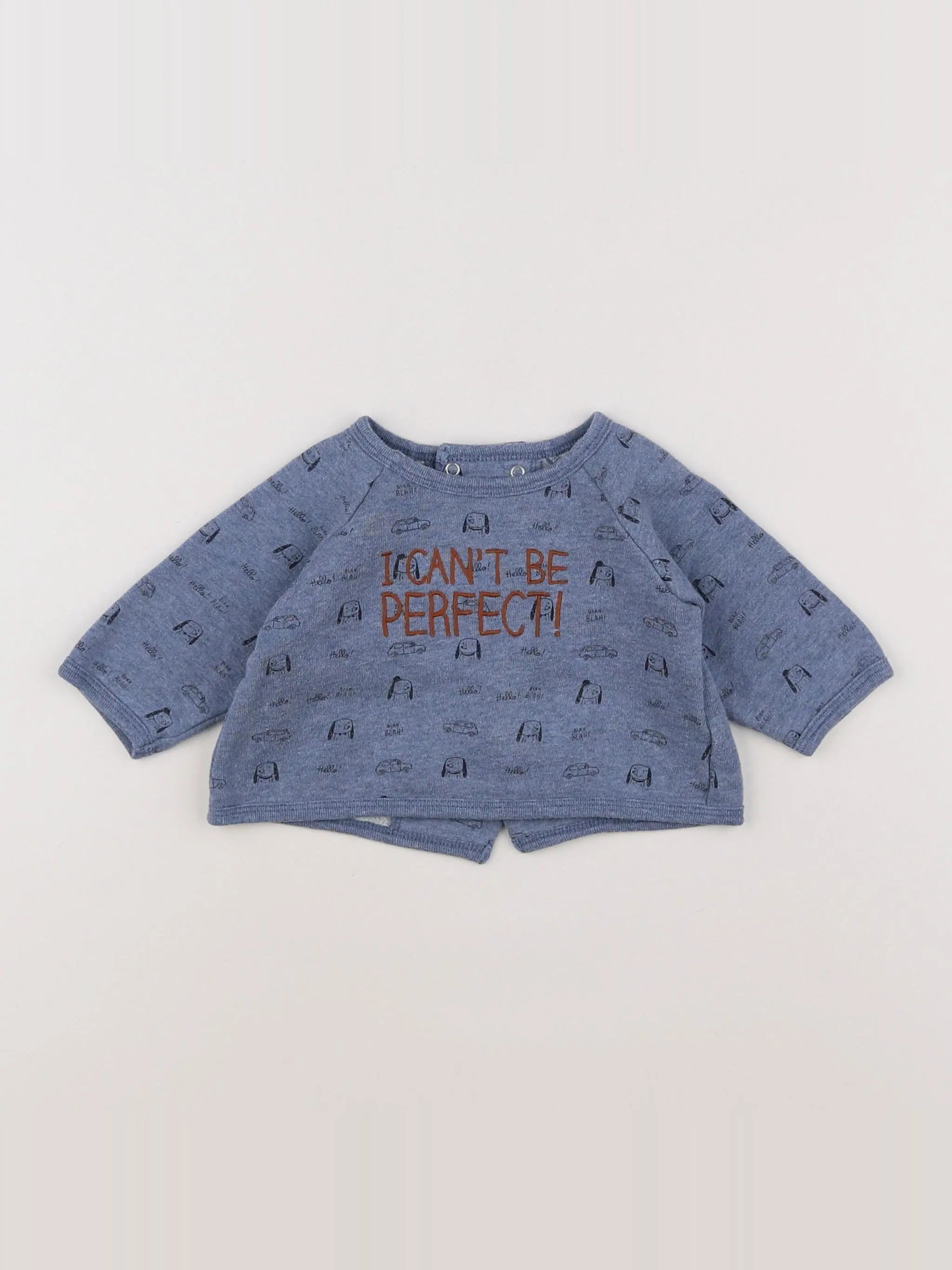 Boutchou - sweat bleu - 3 mois