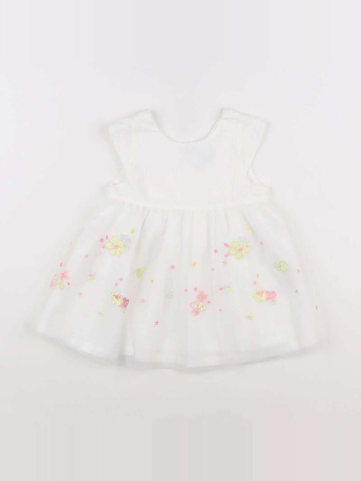 Petit Bateau - robe blanc - 12 mois