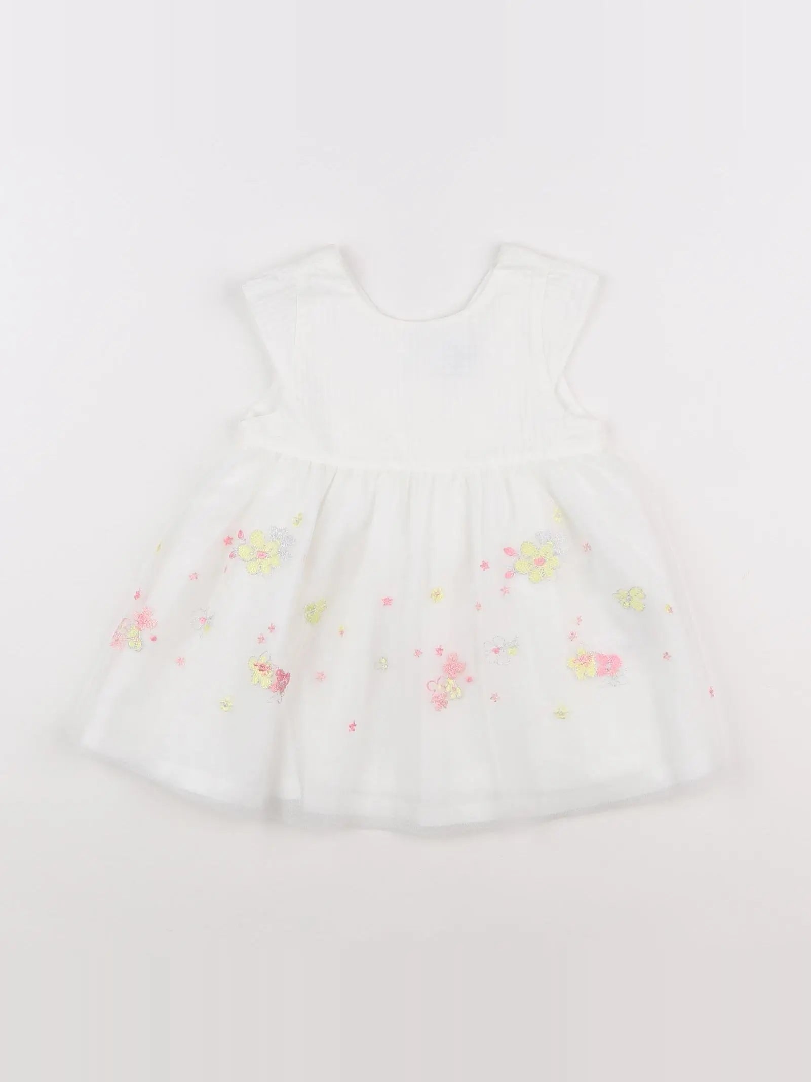 Petit Bateau - robe blanc - 12 mois