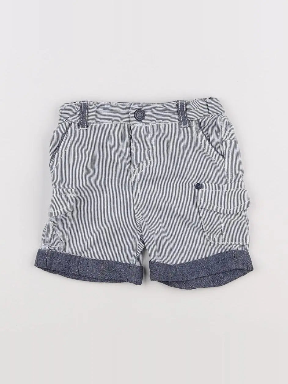 Cadet Rousselle - short blanc, bleu - 6 mois