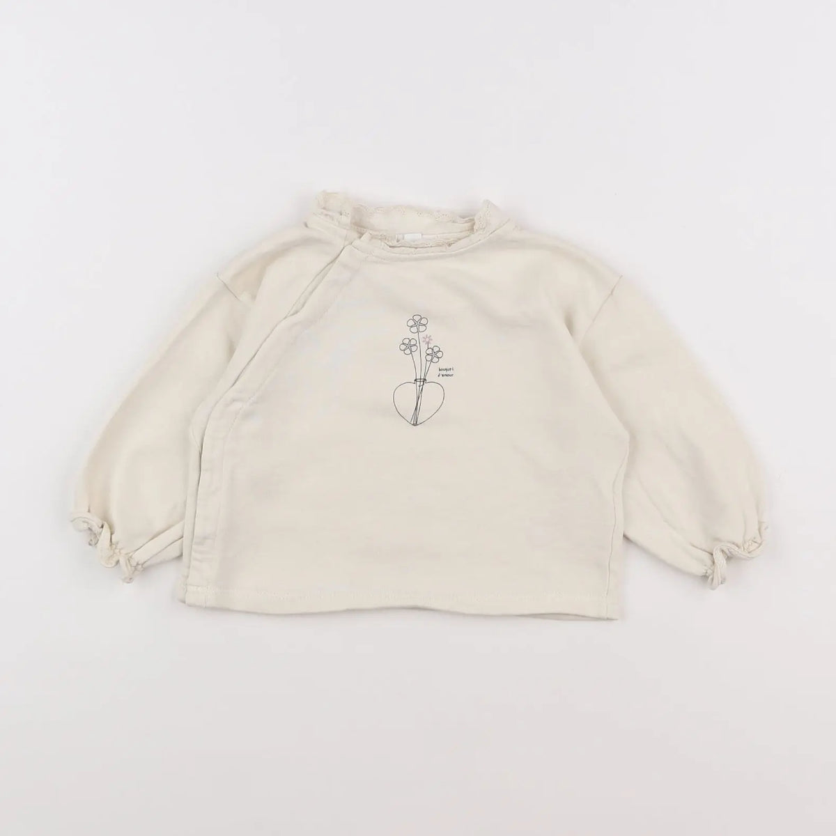 Vertbaudet - sweat beige - 12 mois
