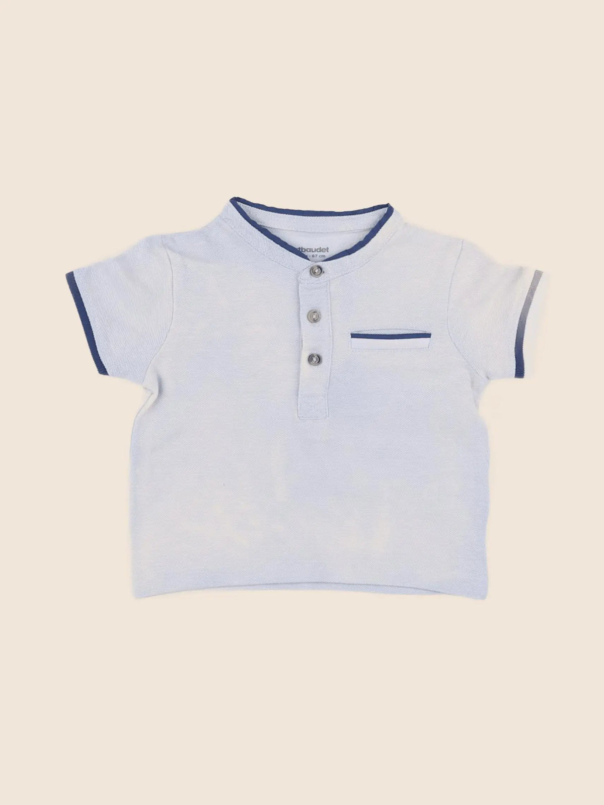 Vertbaudet - polo bleu - 6 mois