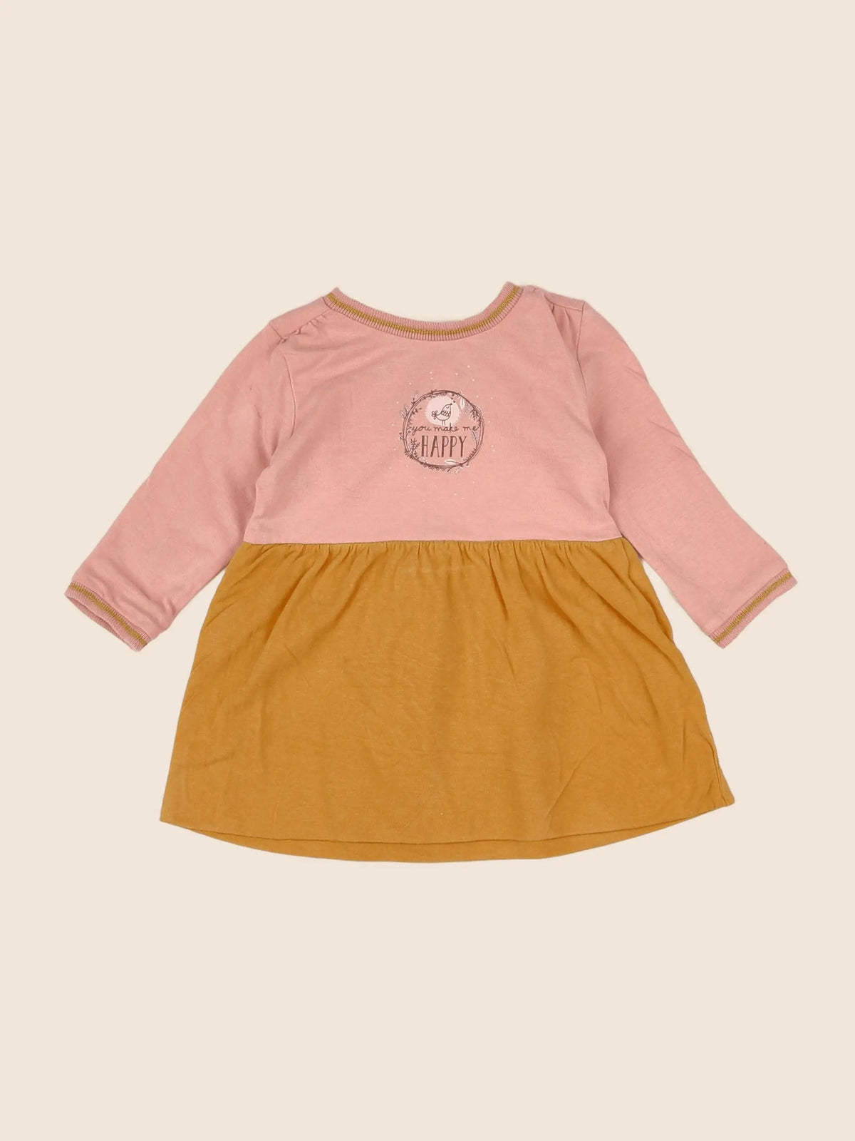 Vertbaudet - robe jaune, rose - 3 mois