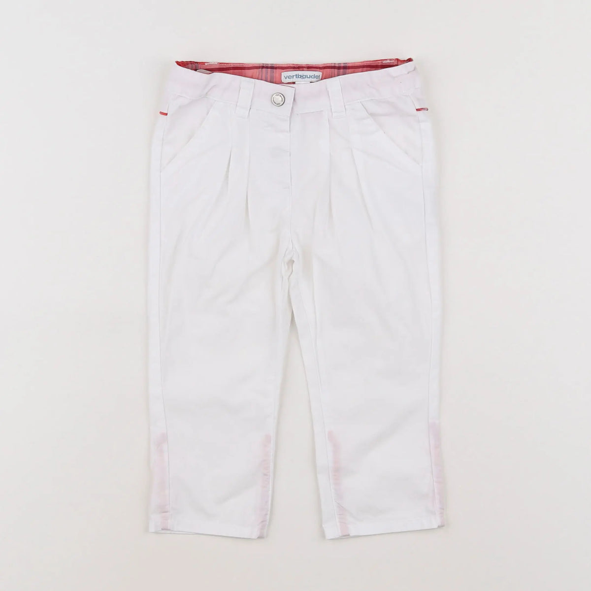 Vertbaudet - pantalon blanc - 12 mois