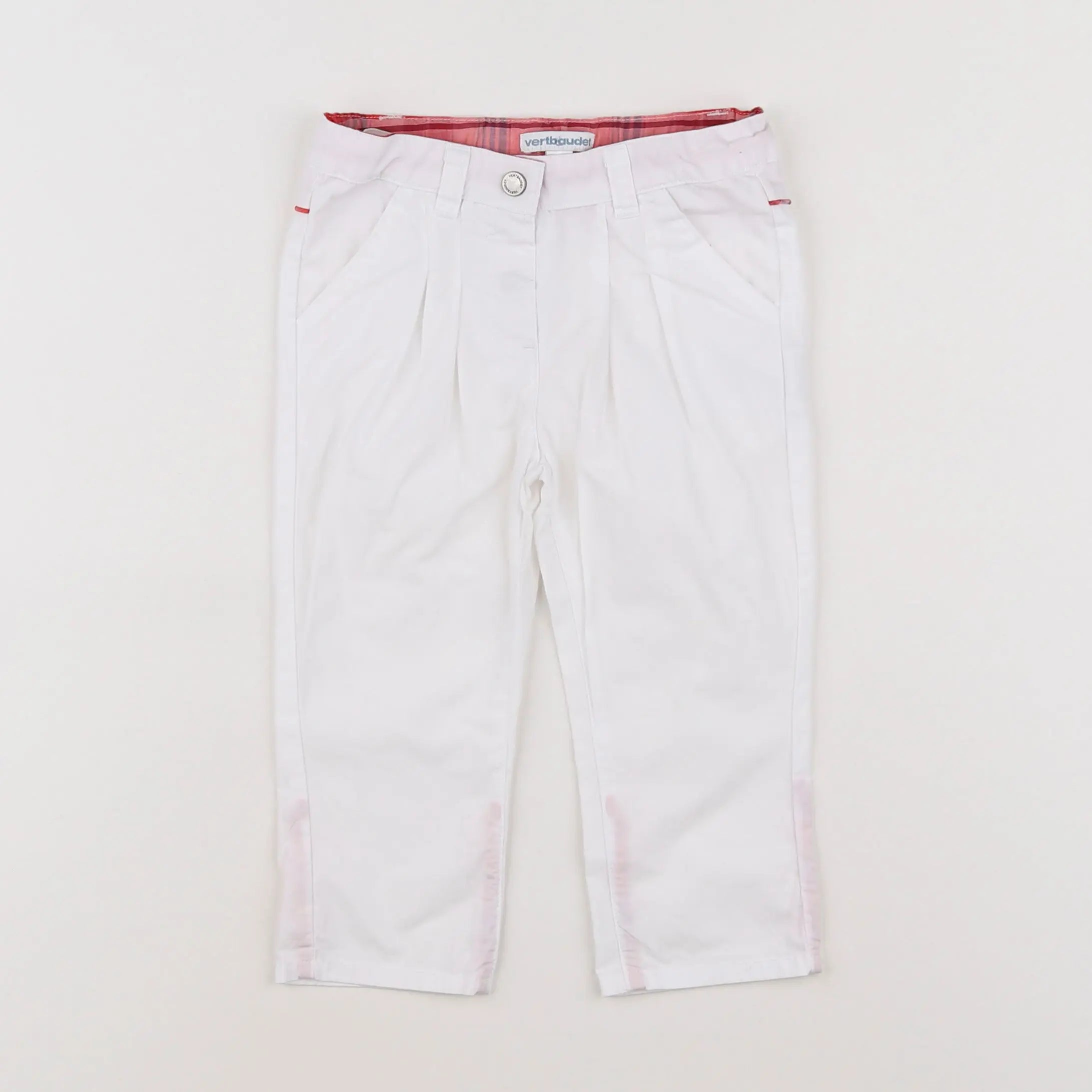 Vertbaudet - pantalon blanc - 12 mois