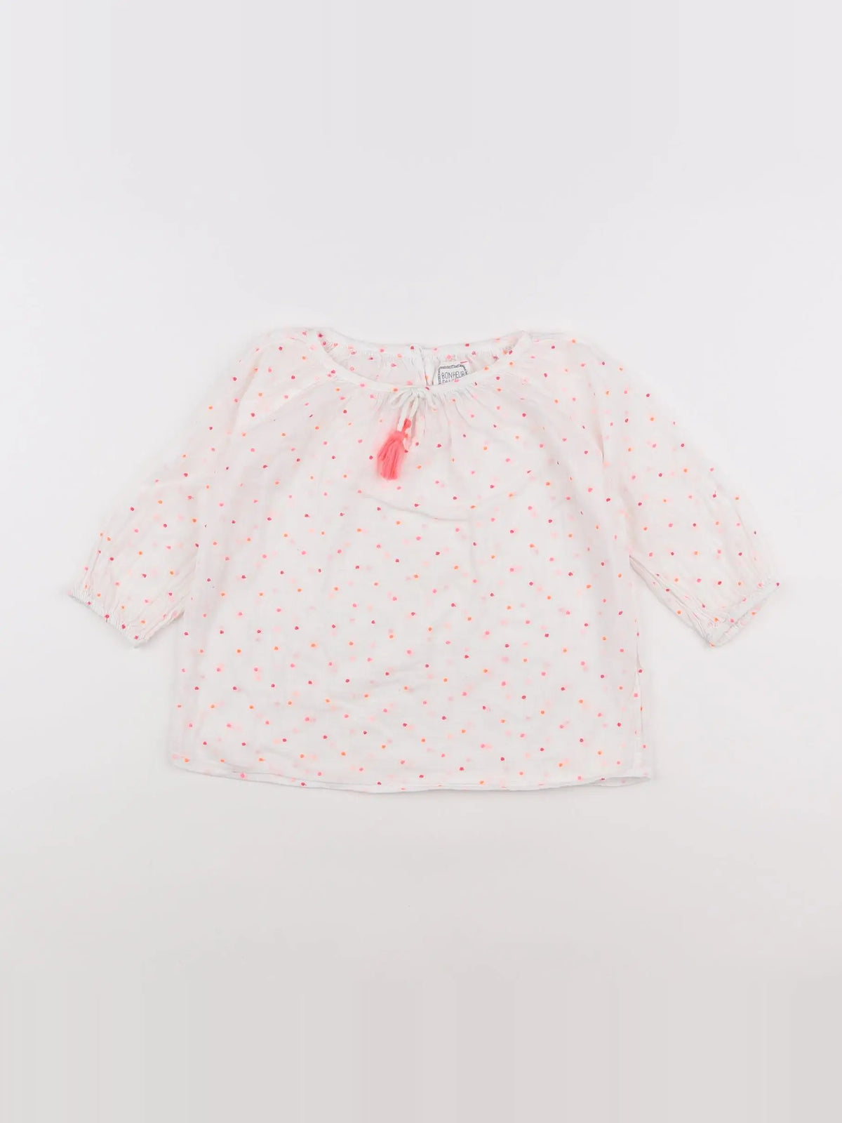 Bonheur du jour - blouse blanc, rose - 2 ans