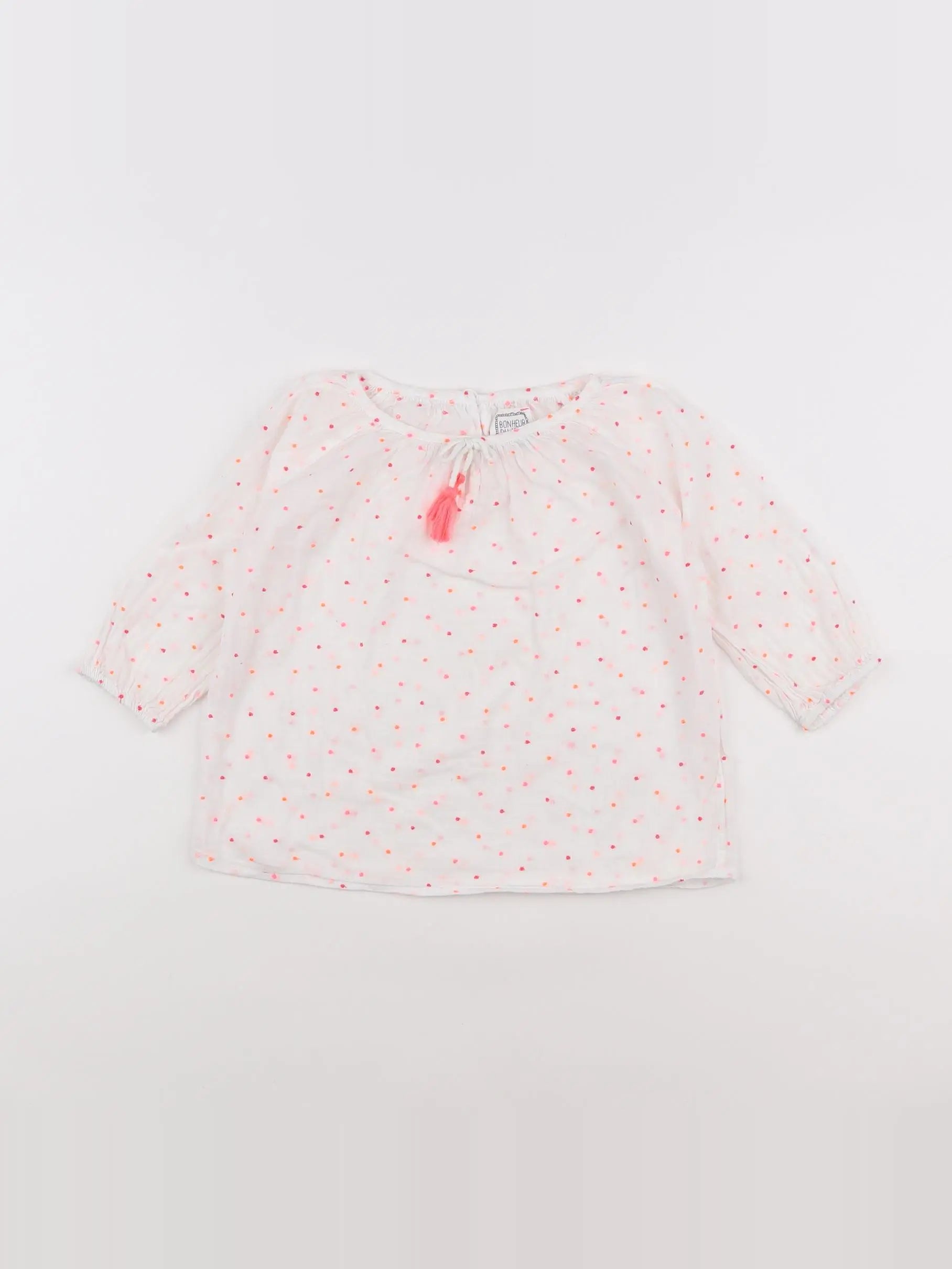 Bonheur du jour - blouse blanc, rose - 2 ans