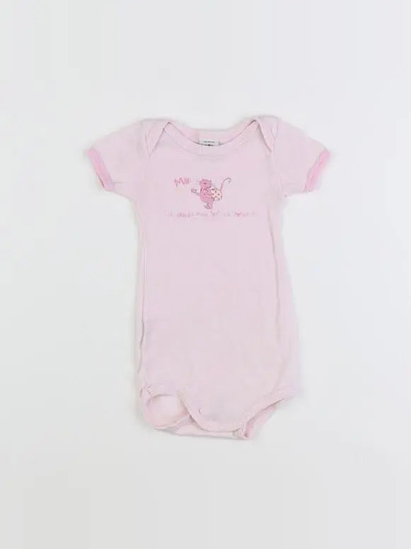 Petit Bateau - body rose - 6 mois