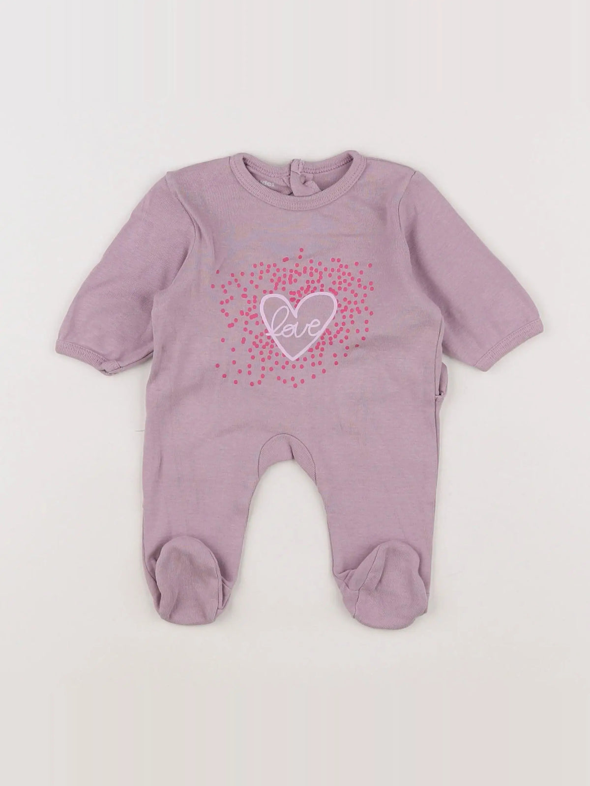 Vertbaudet - pyjama coton violet - 0 mois