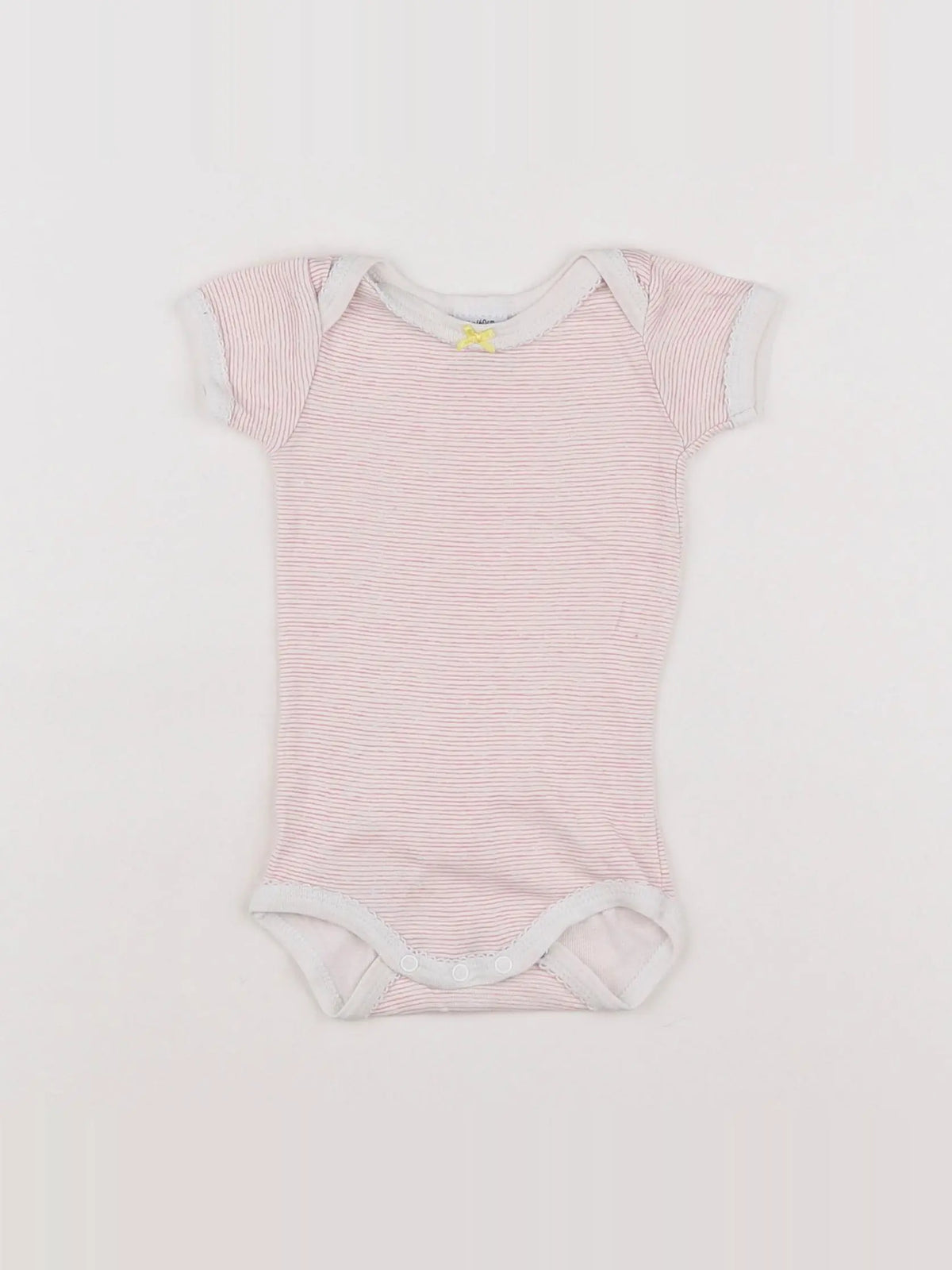 Petit Bateau - body blanc, rose - 3 mois