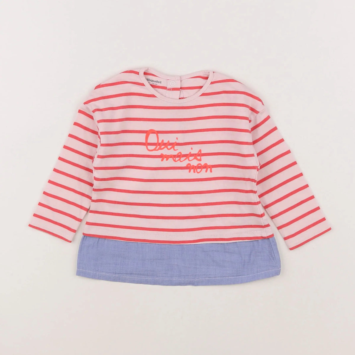 Vertbaudet - tee-shirt rose - 12 mois