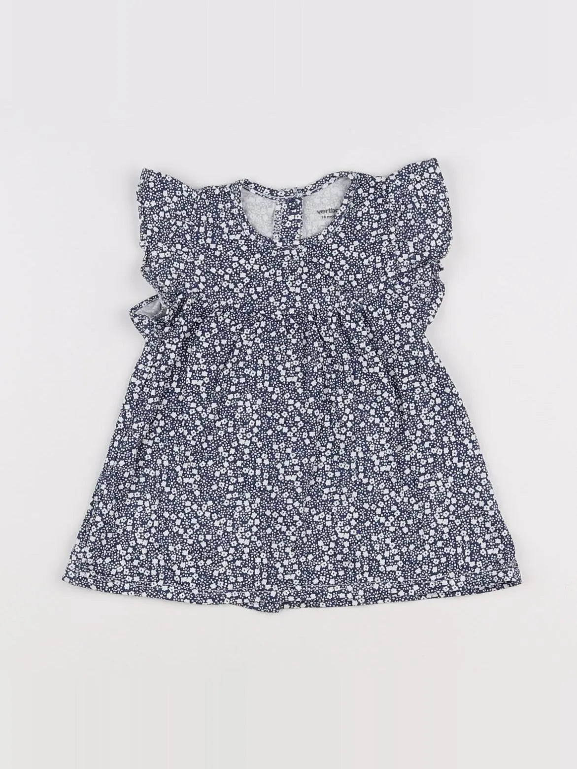 Vertbaudet - robe blanc, bleu - 18 mois