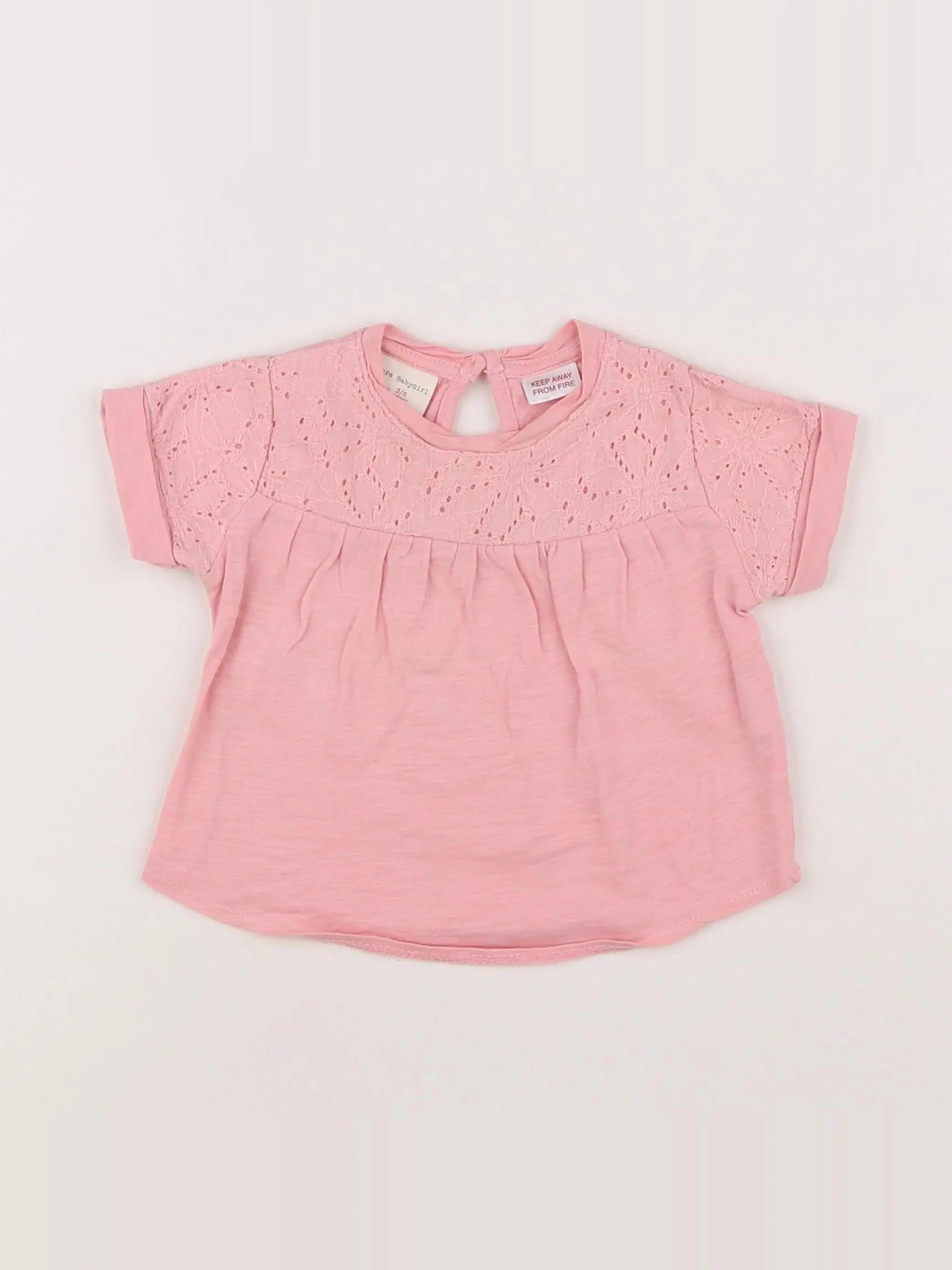 Zara - tee-shirt rose - 3/6 mois